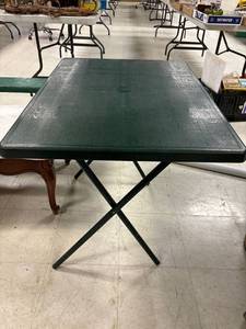 lot 214 image: Vintage plastic folding table, 28x32 12 x24