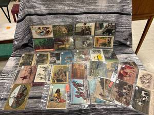 lot 217 image: 40- Antique postcards