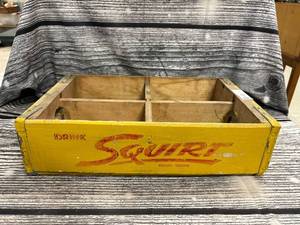 lot 227 image: Vintage, yellow, squirt bottle crate