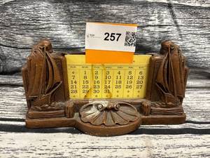 lot 257 image: Vintage syroco perpetual calendar
