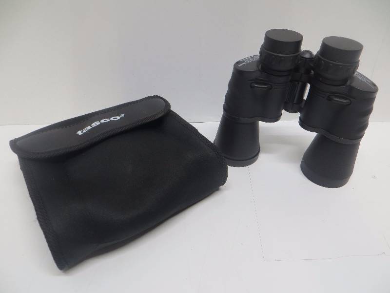lot 2112 image: Tasco 10x50 Essentials Binocular Black,10x, 50mm, Size Class Large, Porro, Wide Angle
