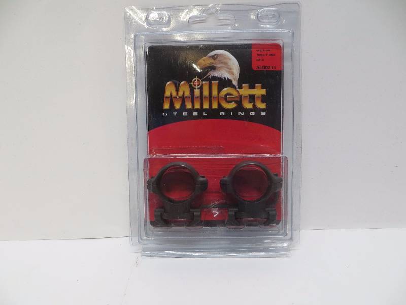 lot 2270 image: Millett 1 Angle-Loc Windage Adjustable Weaver-Style Rings Matte Medium