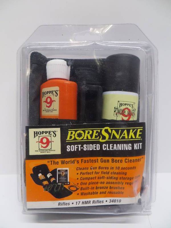 lot 2289 image: Hoppes BoreSnake Soft-Sided Rifle Cleaning Kit 17 Caliber