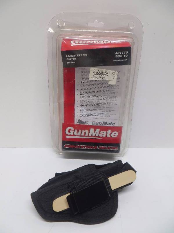 lot 2290 image: Gunmate Ambidextrous Hip Holster Large Frame Autos 4 Barrels Size 10 Synthetic Black