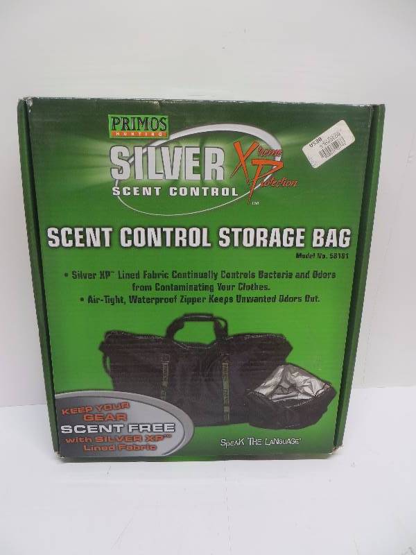 lot 2295 image: Primos Control Freak Silver XP Scent Control Storage Bag Polyester Black