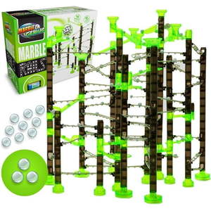 lot 14414 image: Marble Genius Marble Rails Extreme Set 625 Piece Marble Run (55 Marbles 80 Rail Pieces 20 Base Pieces and More) with Free Online App and Full-Color Instructions Recommended for Ages 8 and Up