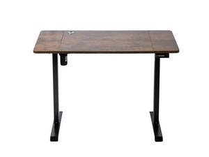 lot 14490 image: Electric Height Adjustable Standing Desk 55 x 24 inches Sit Stand Up Home Office Desk With Splice Tabletop 4 Programmable Memory Present Vintage.