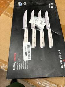 lot 14509 image: Cangshan S1 Series 1020366 German Steel Forged 4-pc Steak Knife Set 5-inch Blade