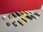 14 Piece HO Scale Toy Trucks and Cars and More.