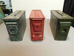 3 Authentic Vintage World War Ammo Cans.