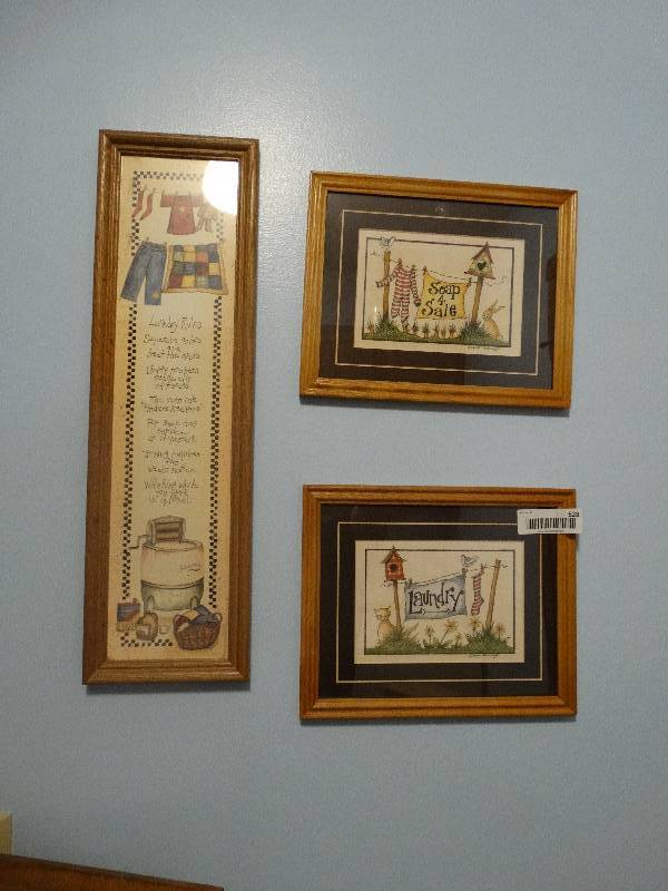 lot 628 image: 3 pieces framed art