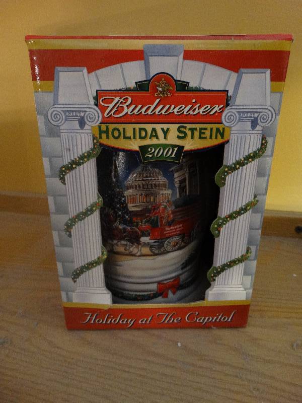 lot 638 image: Budweiser 2001 Holiday beer stein in box