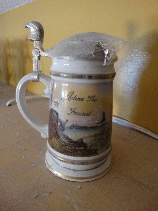 lot 674 image: America the Beautiful series- Fruited plain beer stein