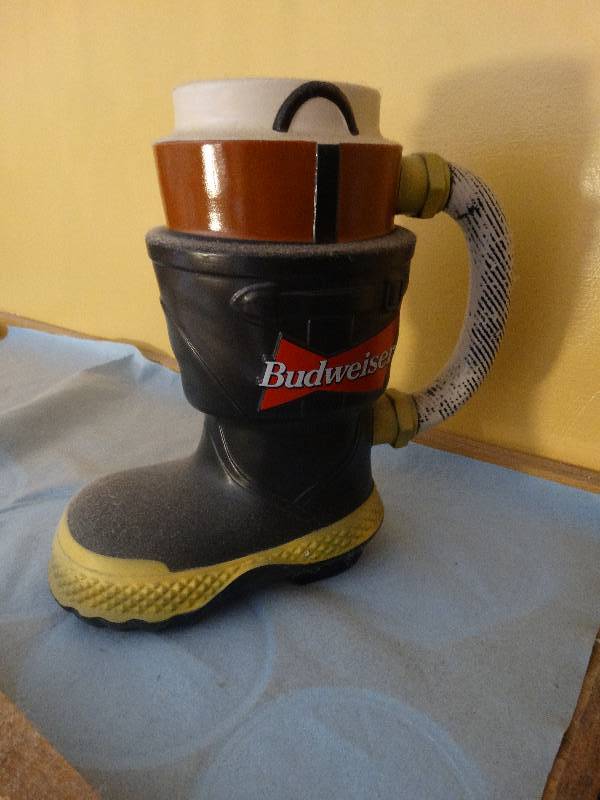 lot 683 image: Budweiser Firefighter boot beer stein