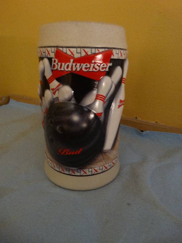 lot 696 image: Budweiser bowling beer stein