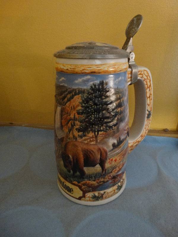 lot 701 image: Budweiser Yellow stone beer stein