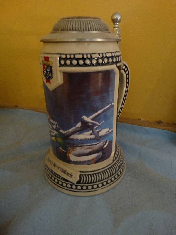 lot 706 image: Old style winter- Snowy river mallards beer stein