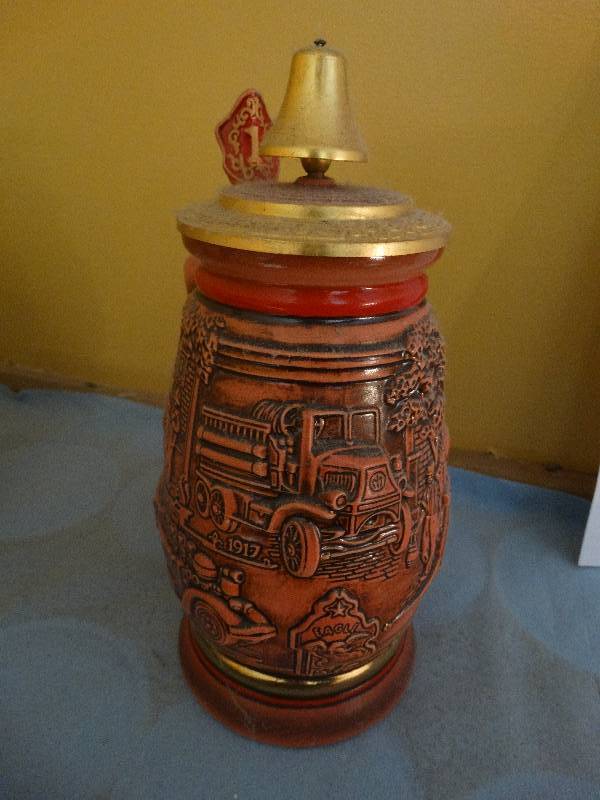 lot 708 image: Tribute to American Firefighters beer stein