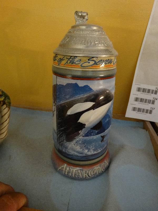 lot 721 image: Budweiser Antarctica beer stein