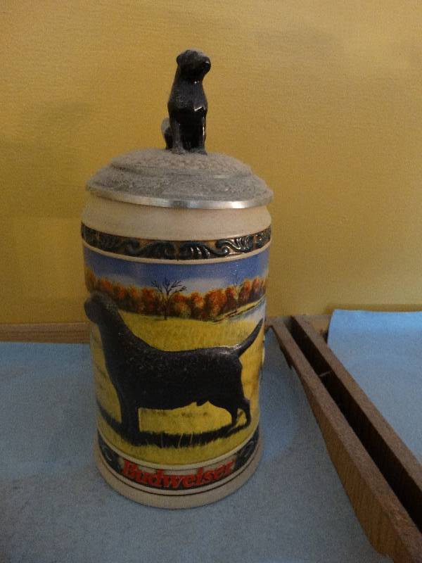 lot 725 image: Budweiser Black Lab beer stein