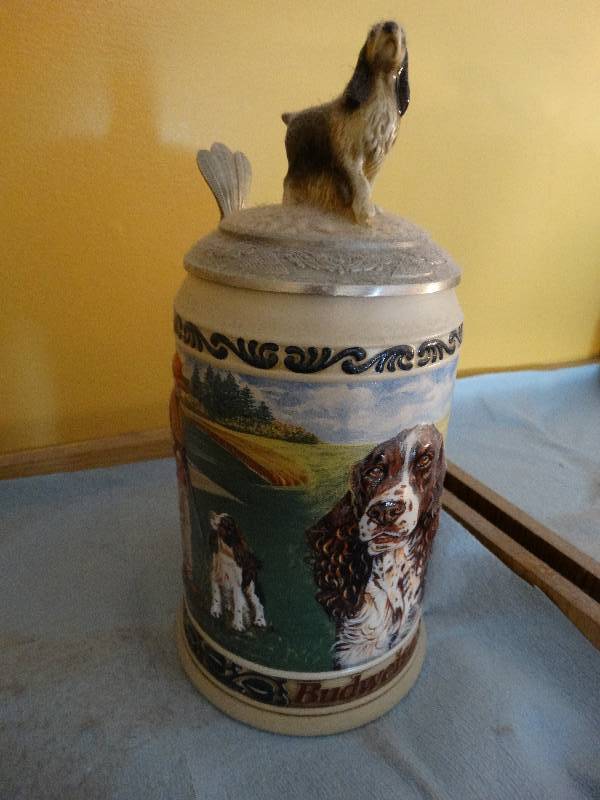 lot 726 image: Budweiser Springer Spaniel beer stein