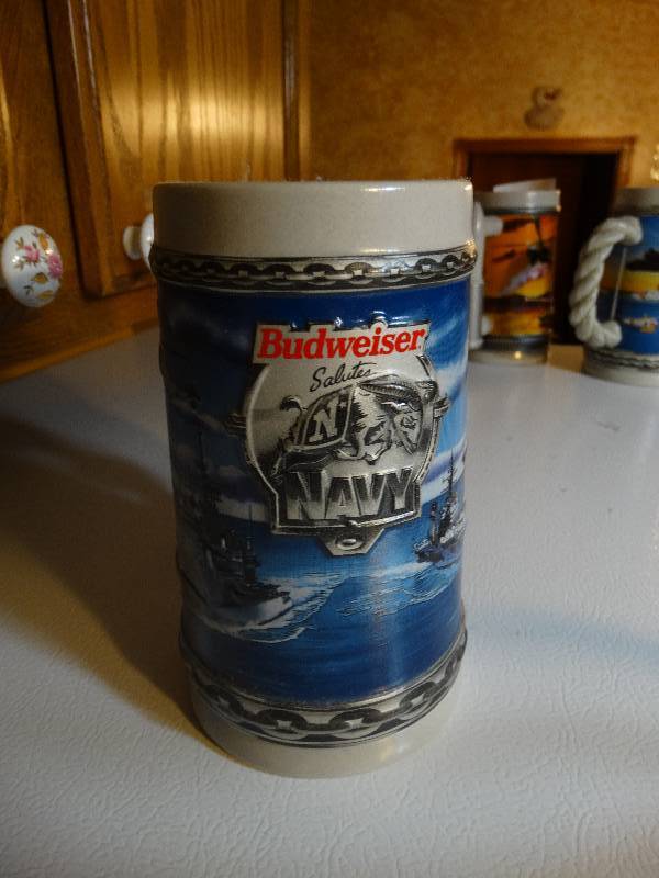 lot 733 image: Budweiser Navy beer stein
