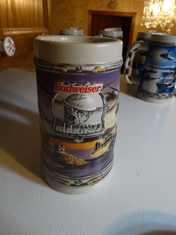 lot 734 image: Budweiser Marines beer stein