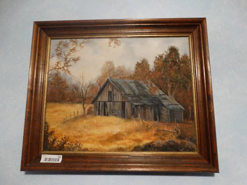 lot 752 image: Framed original oil on canvas