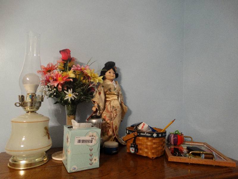lot 765 image: Contents of chest- doll, decor, misc.