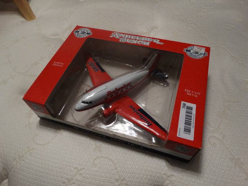lot 768 image: Budweiser die cast airplane in box.