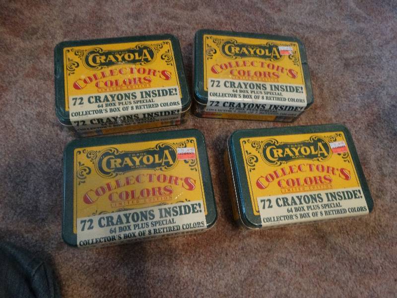lot 802 image: Crayola Collectors Tins (4) - Pens & Crayons