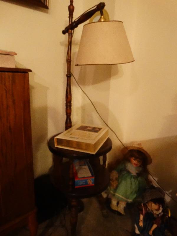lot 821 image: End Table Lamp & The Bible