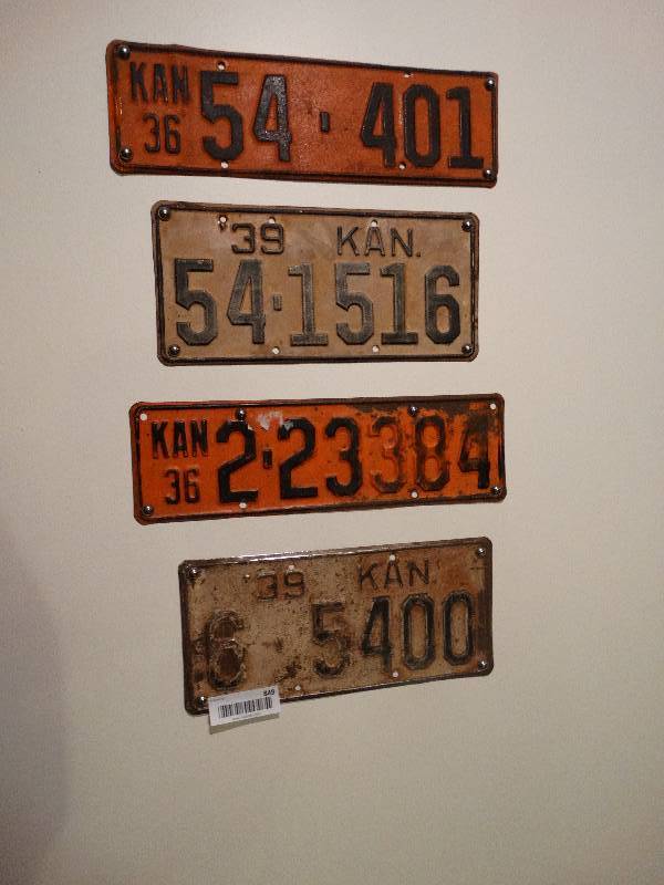 lot 849 image: Vintage License Tags (4) from 1930s