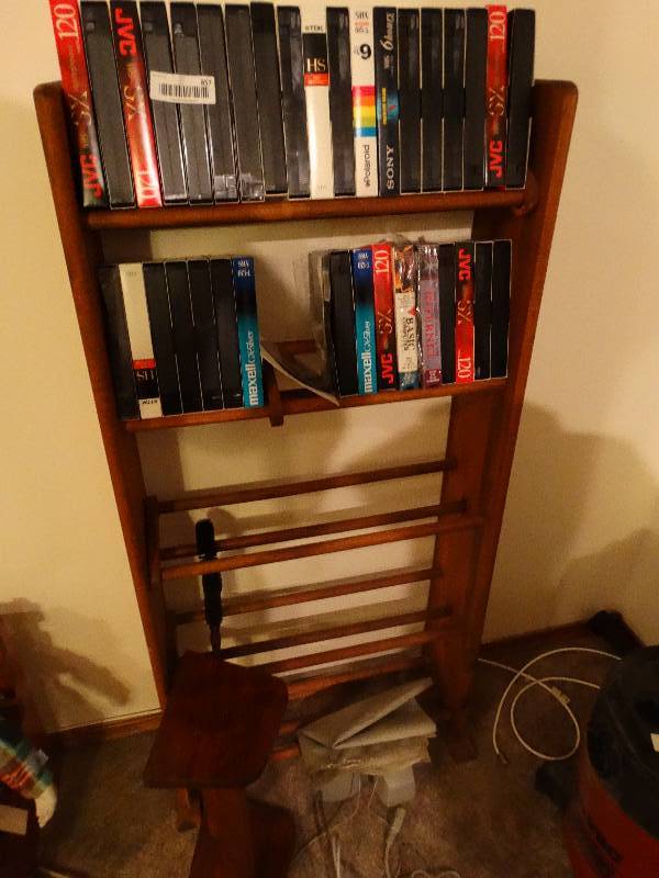 lot 857 image: Media Shelf w VHS tapes