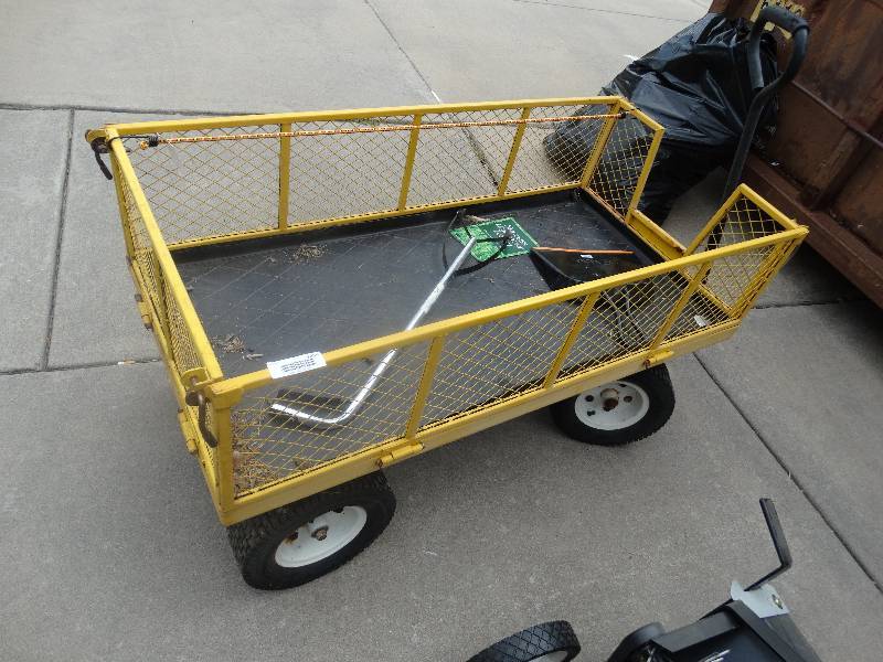 lot 1654 image: Garden wagon w fold down sides