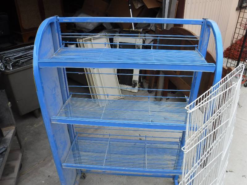 lot 3005 image: Pair of wire rack shelving