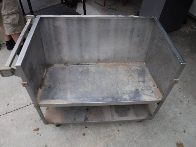 lot 3013 image: stainless steel cart with wheels