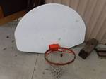 Basketball backboard with rim