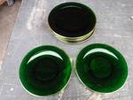 Green Glass Gold rim plates