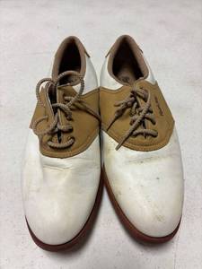 lot 20 image: 7 12 woman shoes, steel spikes, Foot joy, needs cleaning