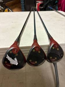 lot 34 image: 3- persimmon woods with fiberglass shafts