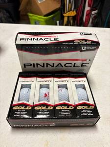lot 74 image: 12- pinnacle, State Farm logo, golf balls
