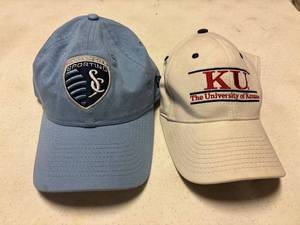 lot 100 image: KU, Kansas City sporting ball caps