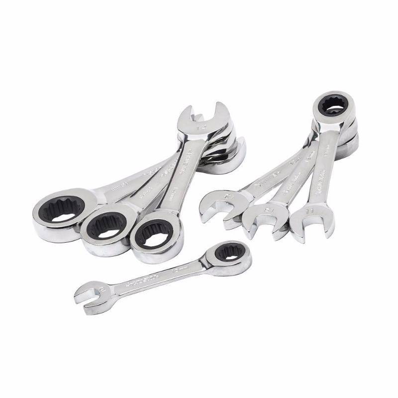 lot 7557 image: Husky Ratchets Metric Stubby Combo Ratcheting Wrench Set (7-Piece) HSTRW7PCMM