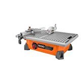 lot 7585 image: RIDGID 7 Portable Job Site Wet Tile Saw 6.5 Amp Induction Motor Power