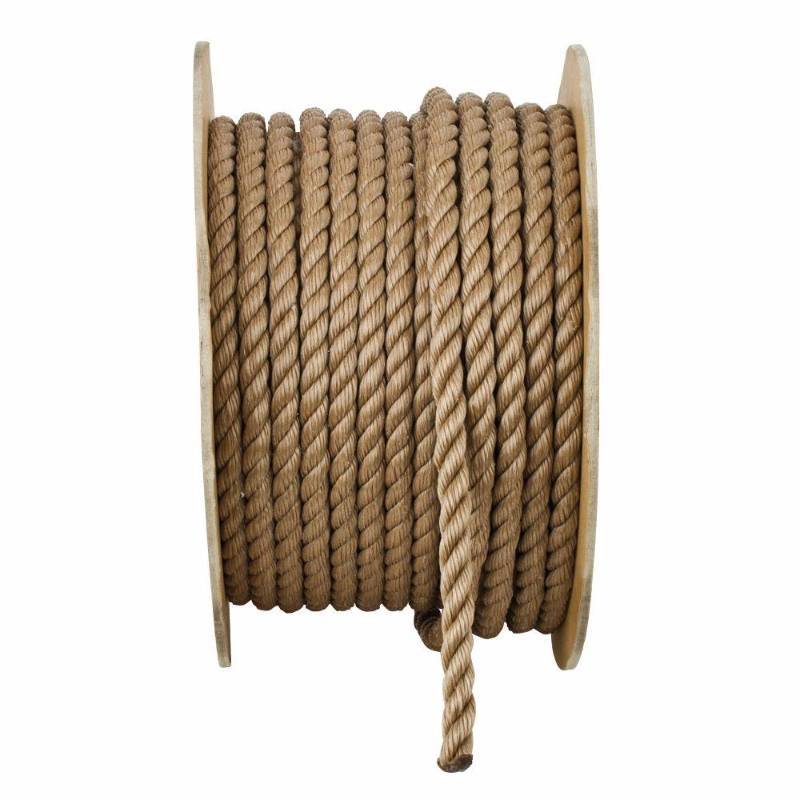 lot 7589 image: 58 in. x 200 ft. Twisted Polypropylene Rope, Brown, BrownsTans
