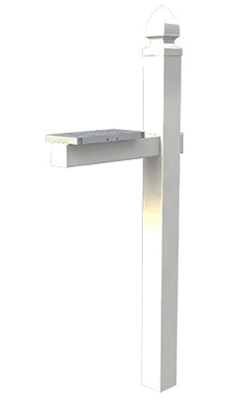 lot 7683 image: SOLAR GROUP WP000W01 Mail Cross Arm Post, White