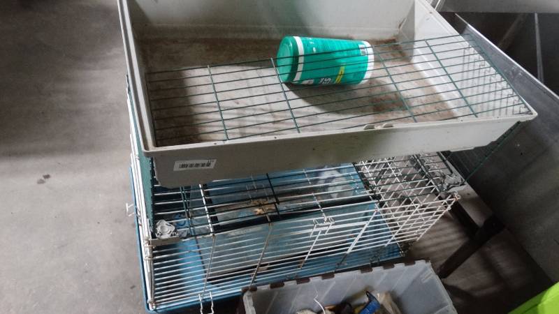 lot 177 image: 2 metal animal cages & 10 gallon aquarium