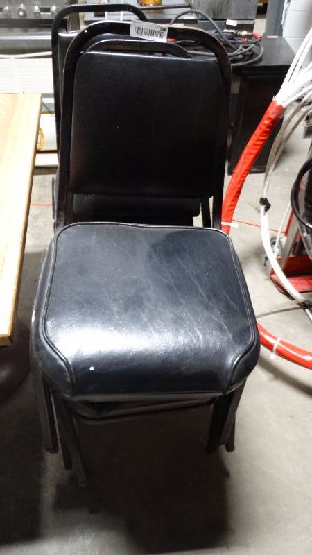 lot 246 image: 10 black padded stack chairs
