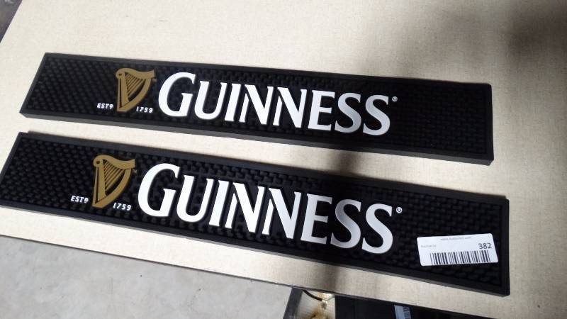 lot 382 image: 2 new Guinness bar mats